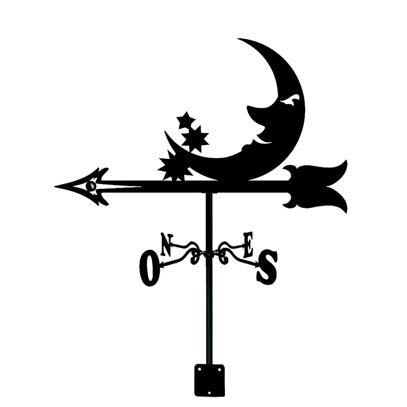 TAXXII wind vane Wind Vane For Yard for Garden, Moon Direction Indicator with Roof Mount, Metal Weathervane All Steel Construction Outdoor Farm Decoration