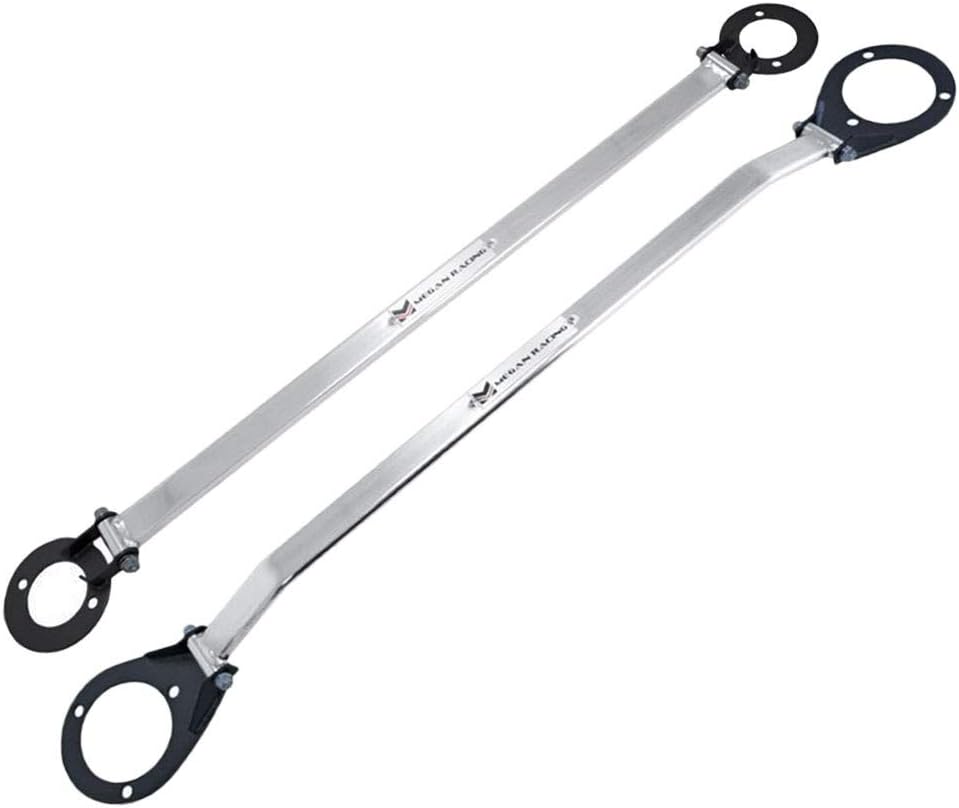 Megan Front & Rear Upper Steel/Aluminum Red Race Strut Bar (MR-SB-NS13FU-1P) (MR-SB-NS13RU-1P) Does Not fit Convertible