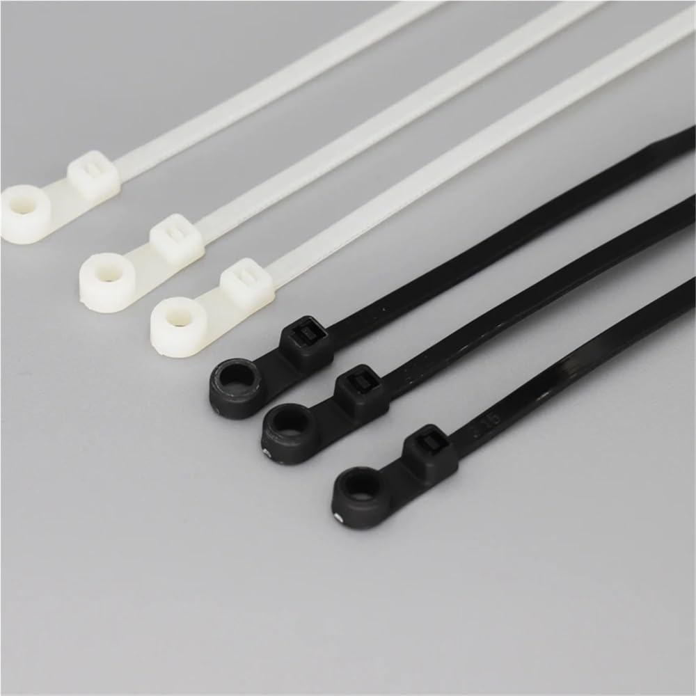 Fascette stringicavo in plastica e nylon, con foro di montaggio a vite, fisso, autobloccante, fascette (41 pezzi, 4 x 200 mm)