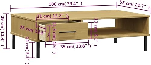 Miniatura 2 de Mesa de centro industrial, mesa de centro ajustable adecuada para sala de estar, oficina, balcón, sala de estar familiar, estudio con patas de