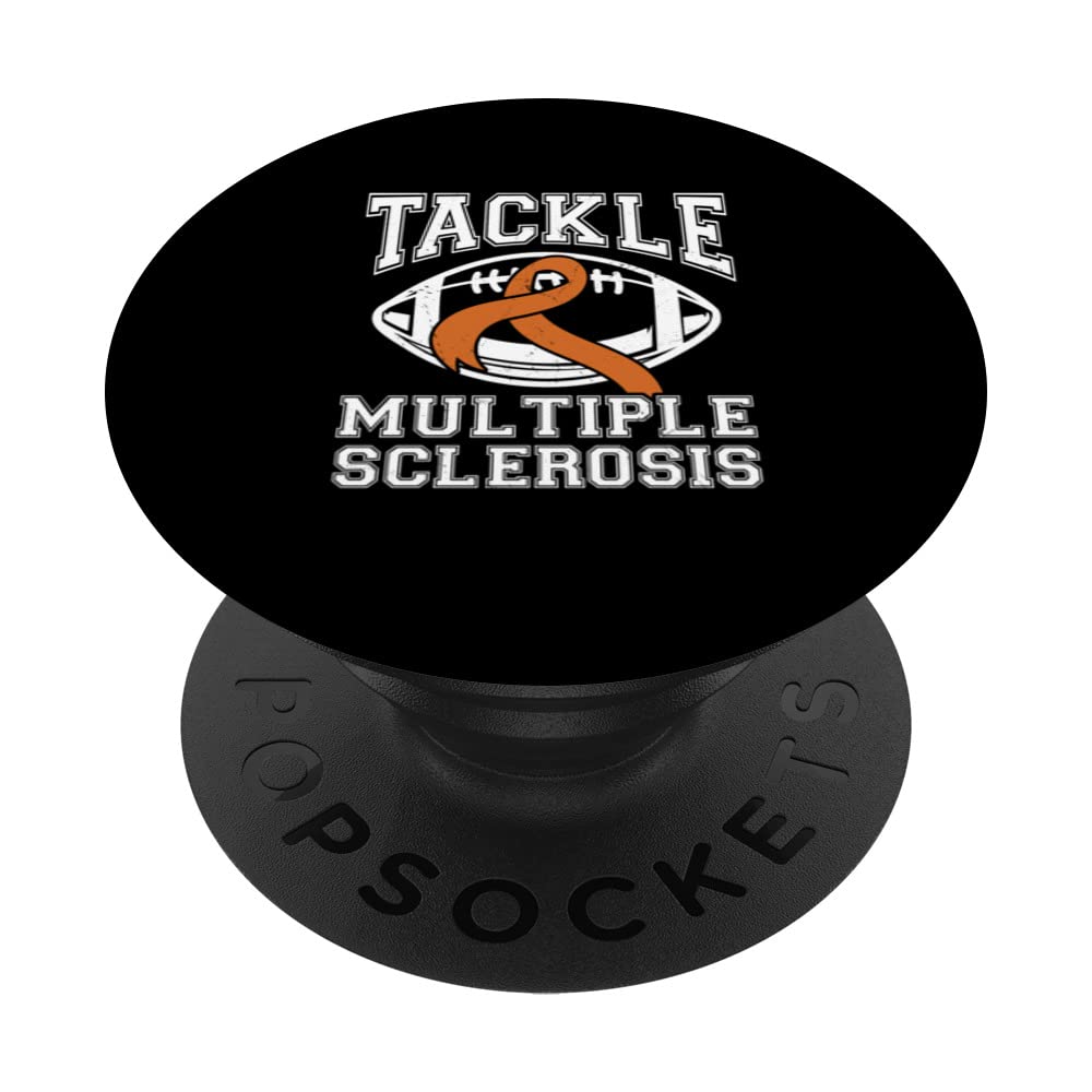 Tackle Multiple Sclerosis Multiple Sclerosis Awareness PopSockets Swappable PopGrip, Black