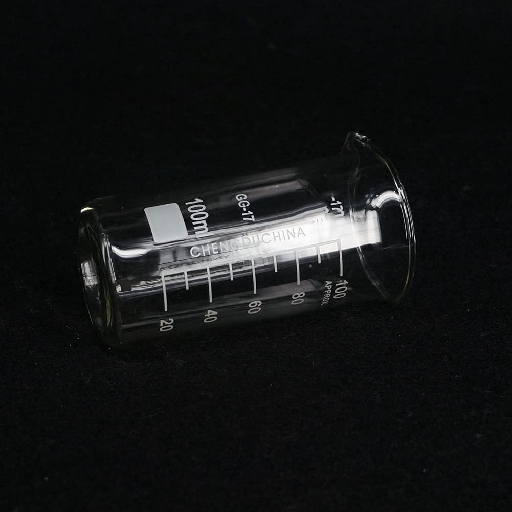 Vaso medidor de Vidrio de borosilicato de 100 ml, Graduado, de Forma Alta, para Laboratorio