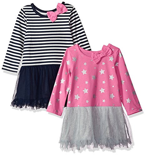 Gerber Graduates Baby Girls' 2 Pack Dresses, Stars/Stripes, 24 Months