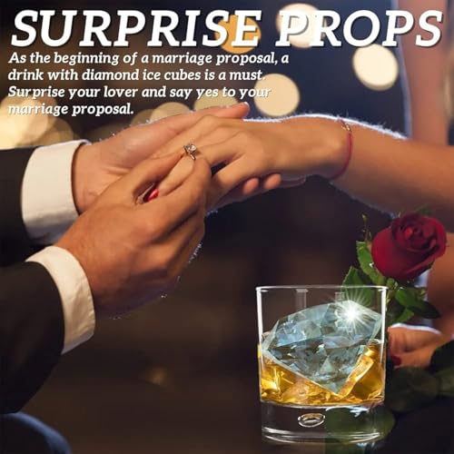 Image of Melbify Diamond Shape Shape Ice Cube Tray with Funnel | Silicone Ice Cube Mold | Freezer Ice Maker for Cocktails, Whiskey, Bourbon, Juice | Baking Cup Cakes | Perfect for Home,Restaurants & Bar