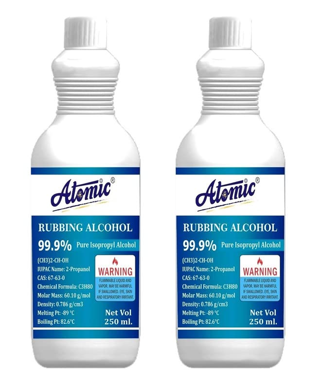 Atomic IPA Iso-Propyl Alcohol Pure 99.9% [(CH3) 2-CH-OH] CAS: 67-63-0, (Pack of 2, 250ml Each) (B09XN96Y5R) Amazon Price History, Amazon Price Tracker