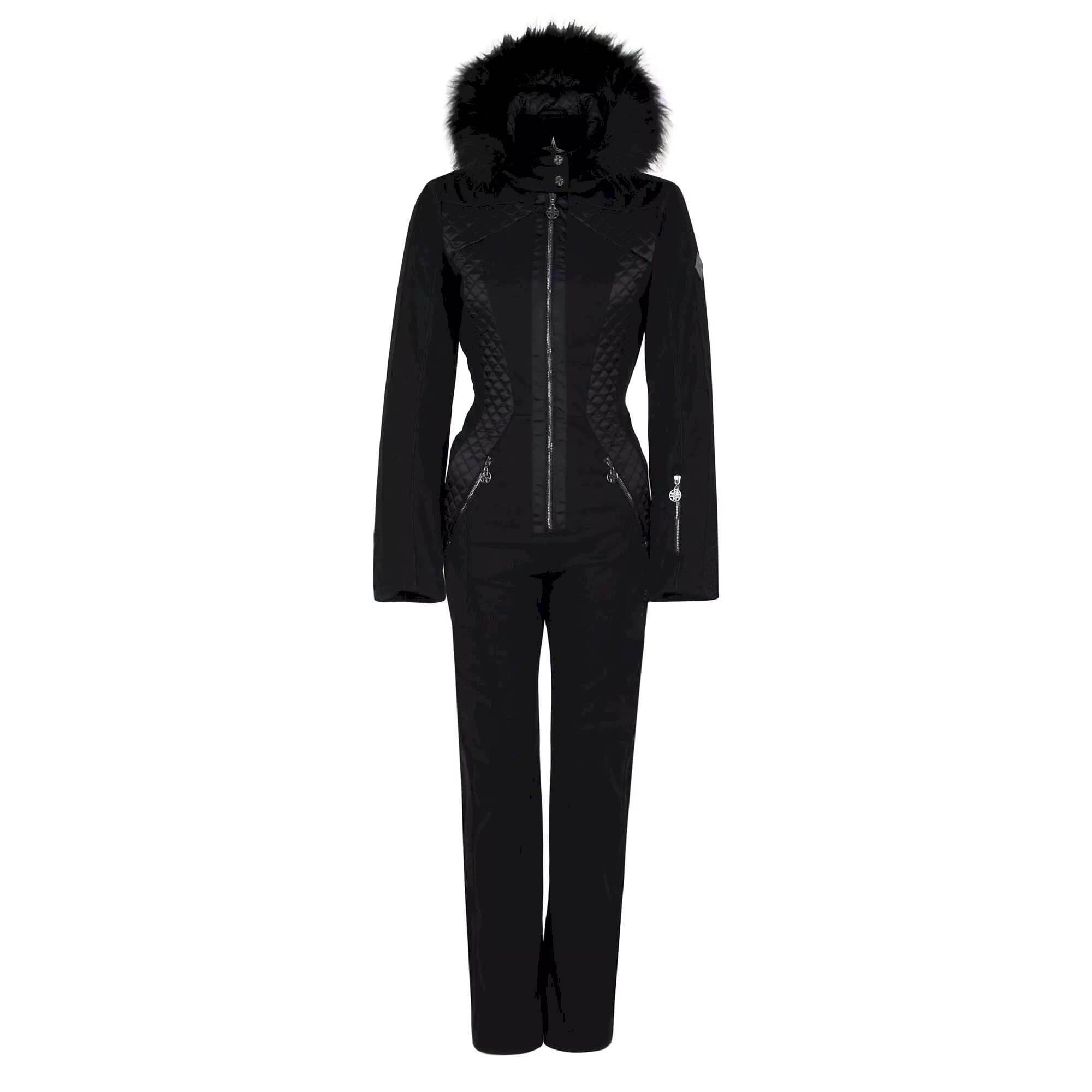Dare2B Womens Snowsuit in Lightweight Softshell Stretchable Fabric | Fleece Lined and Padded for Extra Warmth | Ski Pass Zip Pockets, Snow Gaiters and Gusset Zip - Winter Outdoor Skiing & Snowboarding