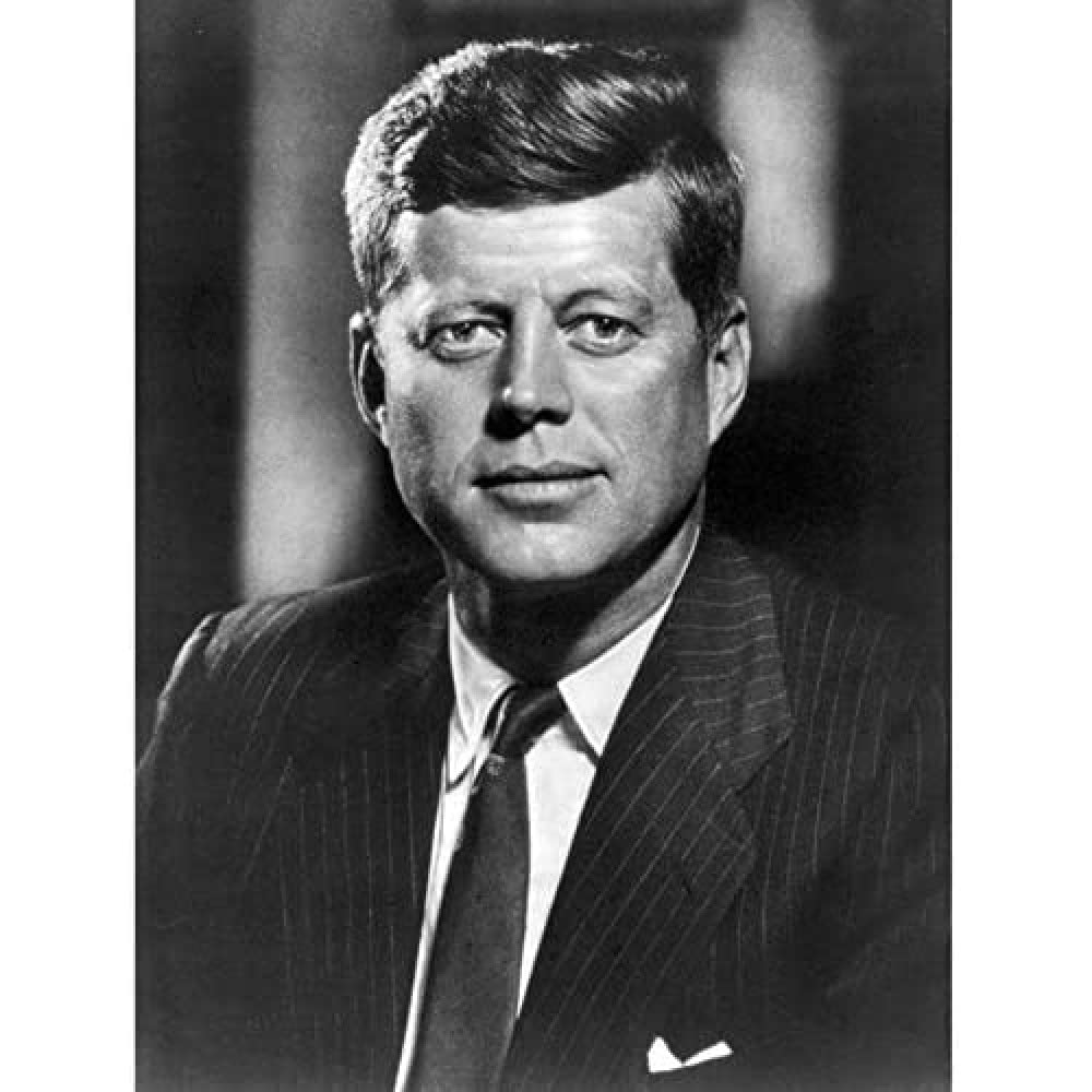 Artery8 Jfk John Kennedy Usa President Portrait Bw Photo Art Print Canvas Premium Wall Decor Poster Mural