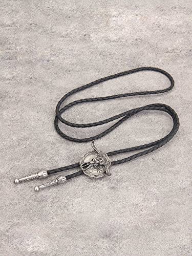 Image of GelConnie Native American Bolo Tie Rodeo Cowboy Leather Necktie Western Necklace Costume Accessories for Men,Women