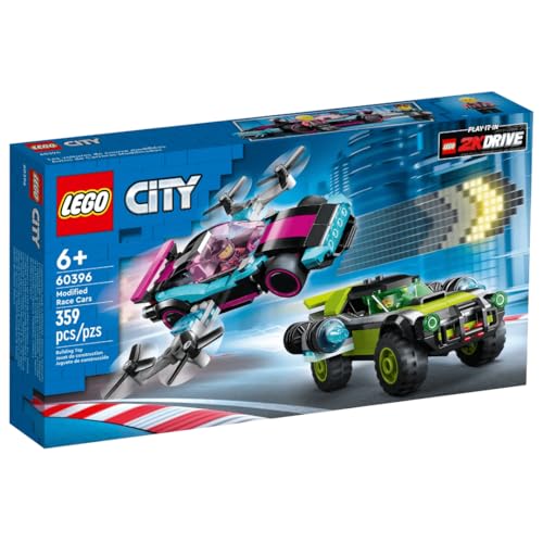 LEGO 60396 City Modified Race Cars 6+ 359 Pezzi Costruisci 2 fantastiche Auto da Corsa Presenti nel Popolare Gioco 2k Drive, Medio