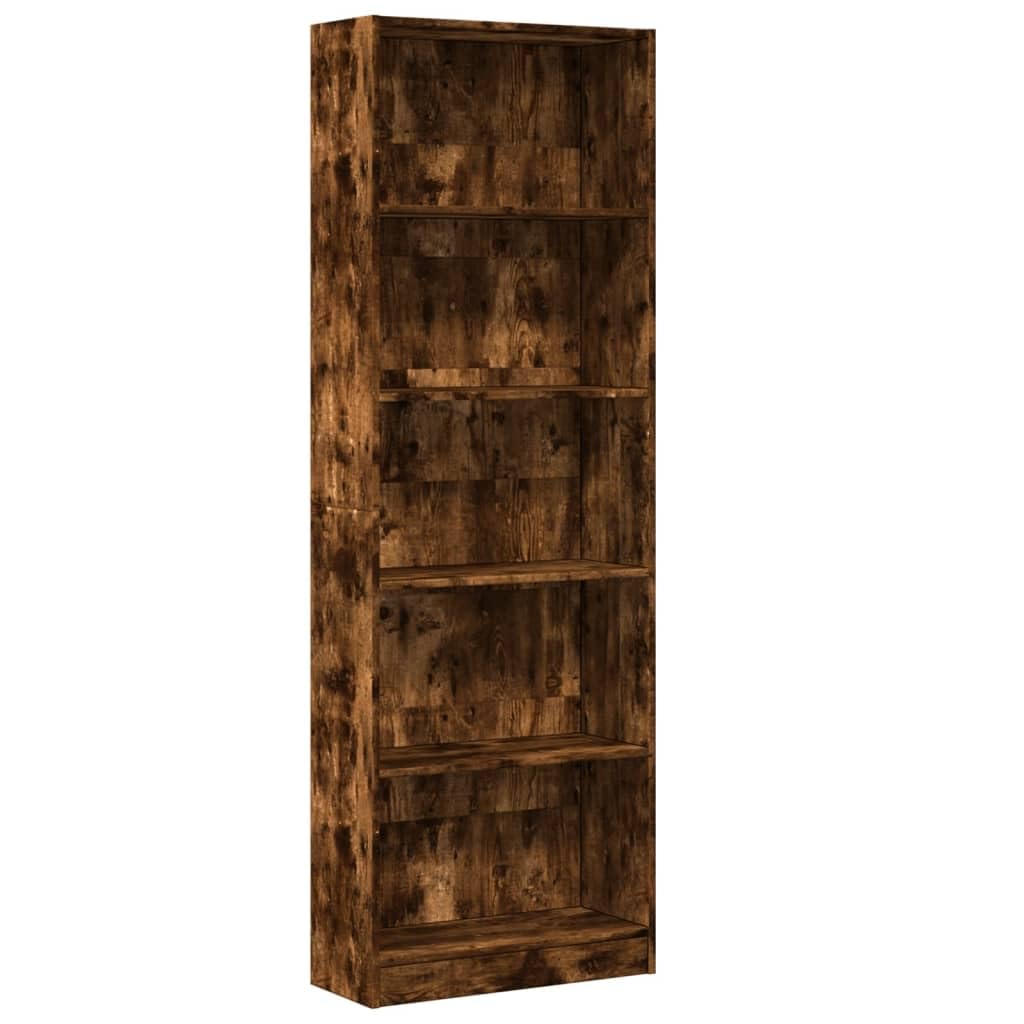 vidaXL Bookcase Smoked Oak 60x24x176 cm Engineered Wood — image 1