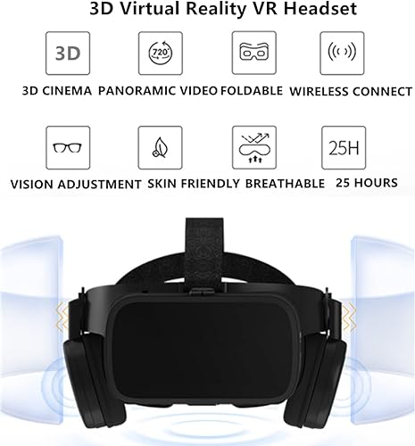 Miniatura 2 de 3D Virtual Reality VR Headset with Wireless Remote Bluetooth VR Glasses for Movies Video Games IMAX Compatible for Android iOS iPhone 12 11 Pro Max