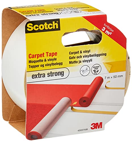 Scotch 42020750B - Cinta Adhesiva De Doble Cara Para La Alfombra Y Pisos De Vinilo, Transparente