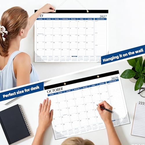 Image of ZTX Desk Calendar 2026-2027 July 2026 to December 2027 17 inch x 12 inch