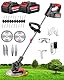 Rasentrimmer Mit Akku Für Makita Rasentrimmer, 3 in 1 Akku Rasentrimmer mit 2x2000mAh Batterie Und 4 Arten Klingen, Akku Freischneider für Rasen, Garten