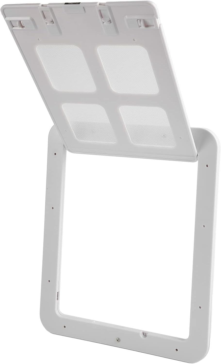 Window Cat Door, Dog Door for Sliding Glass Door Breathable Pet Screen Door Flap Opening Cat Door for Window Screen Cat Screen Door for Puppy Dog and Cat Door, White (Large)