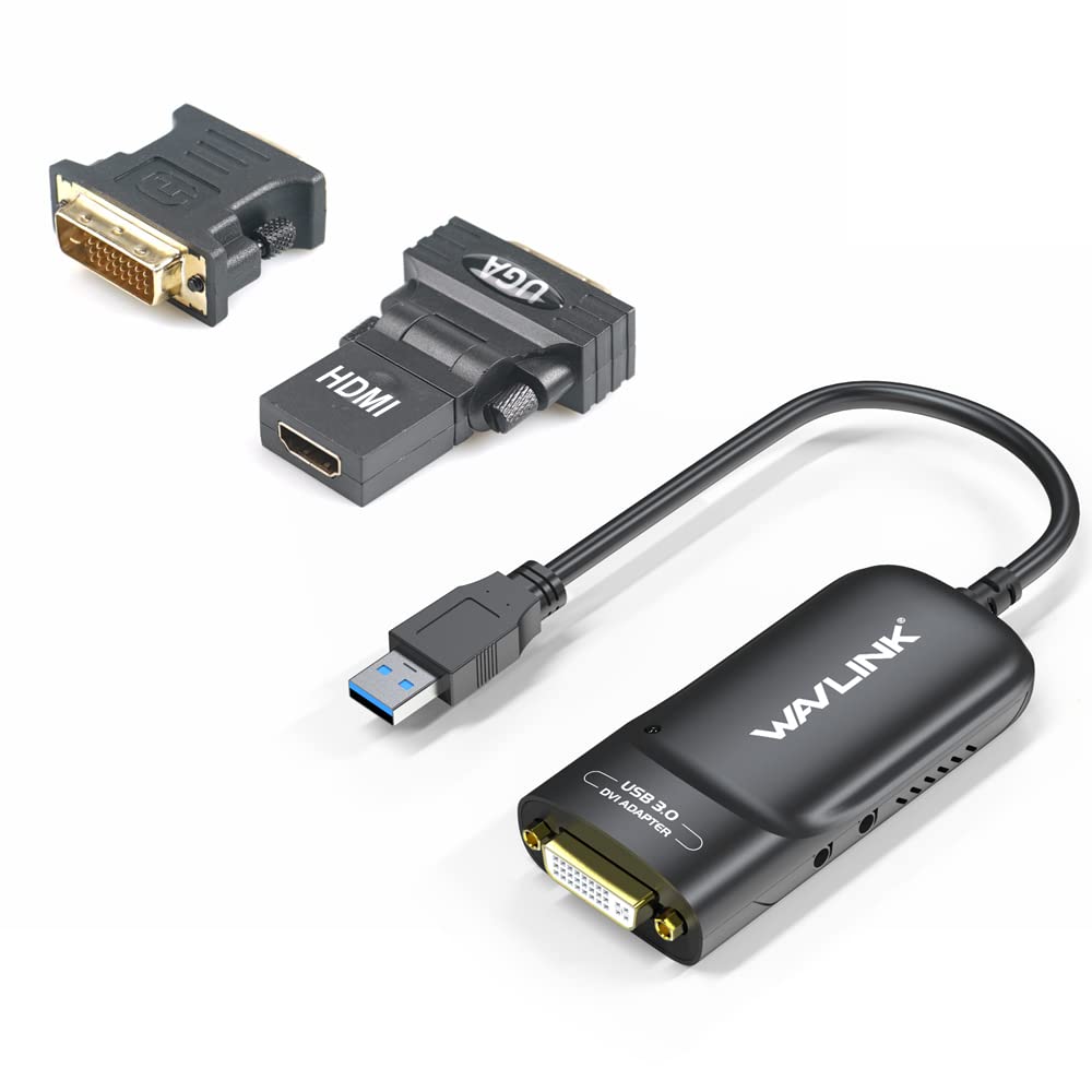 Wavlink USB 3.0 to HDMI/DVI/VGA Universal Video Graphics Adapter with Audio Port Supports up to 6 Mo