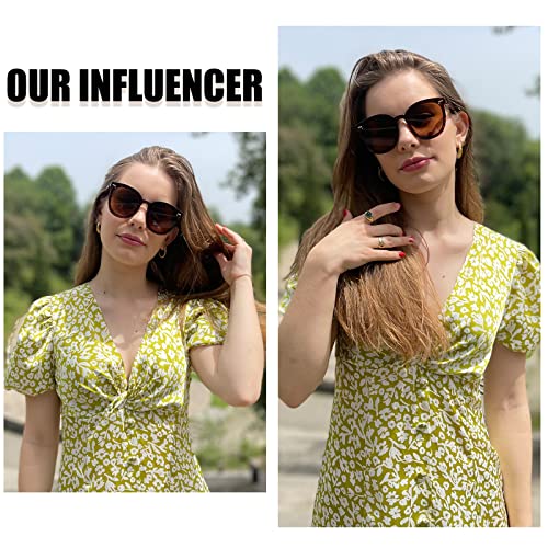 DUCO Retro Round Polarized Sunglasses for Women Men Oversized Vintage Shades W0172