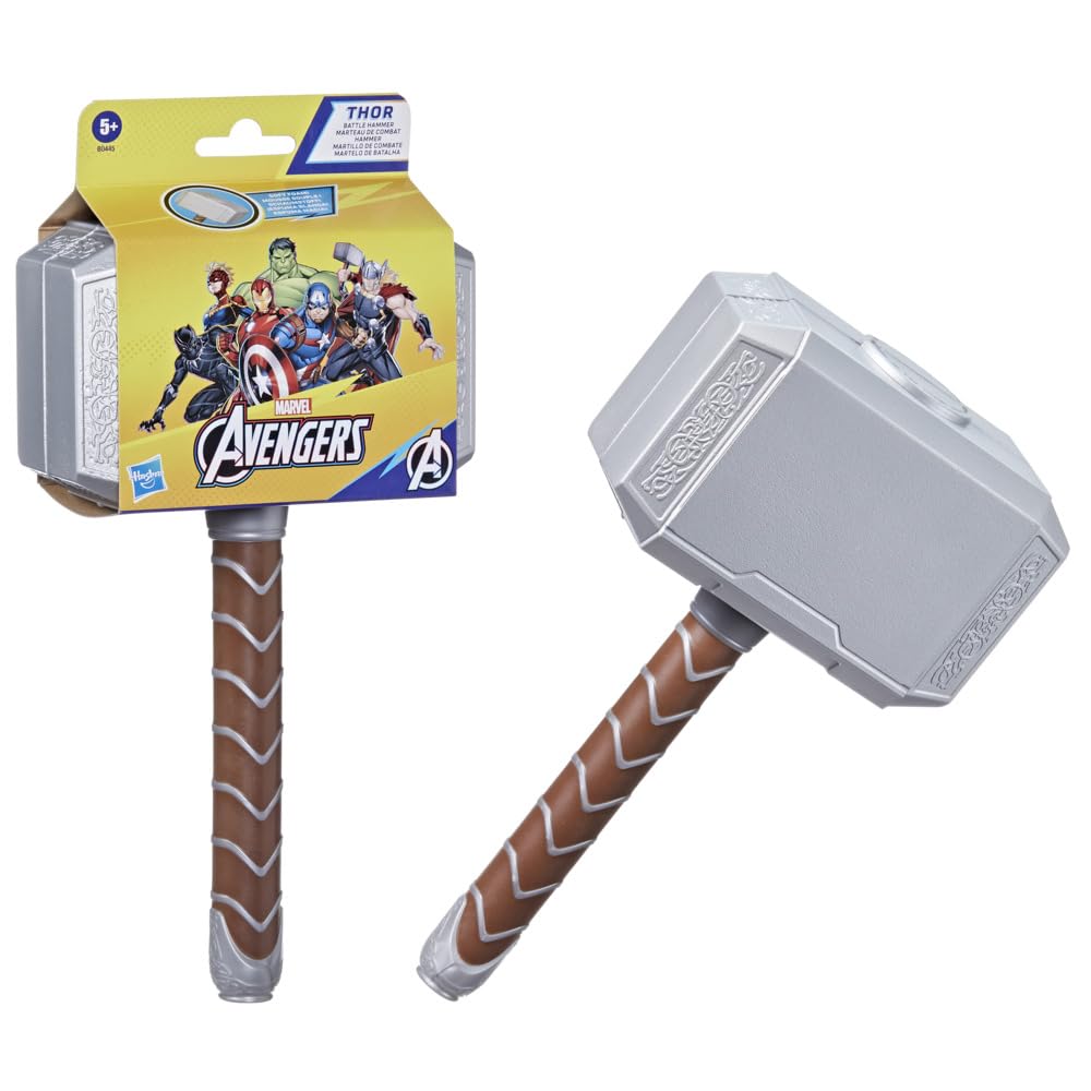 AVENGERS Marvel Thor Battle Hammer, Soft Foam Roleplay Toy, Super Hero Toys for Kids 5 and Up