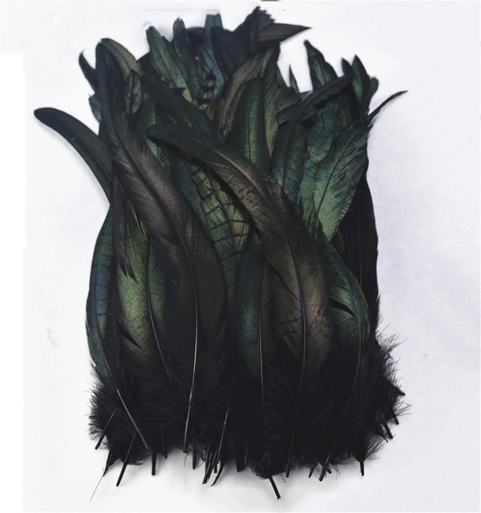 50 Pcs Natural Rooster Feather Far Crafts Rooster Tail Feathers Pheasant Feathers Decoration Feathers 25-30CM Solid White