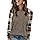 Chocolate Brown Fall Clothes Fall Fashion Must Haves Womens Tops Long Sleeve Shirts for Women Plaid Oversized Sweaters School Outfits Tops for Teachers Winter Clothing Travel Vacation Raglan Paneled