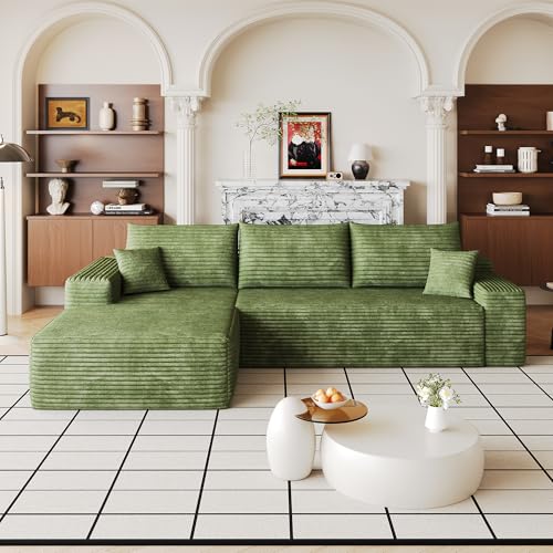 Image of 107 inch Cloud Sectional Sofa Boneless Couches with Chase