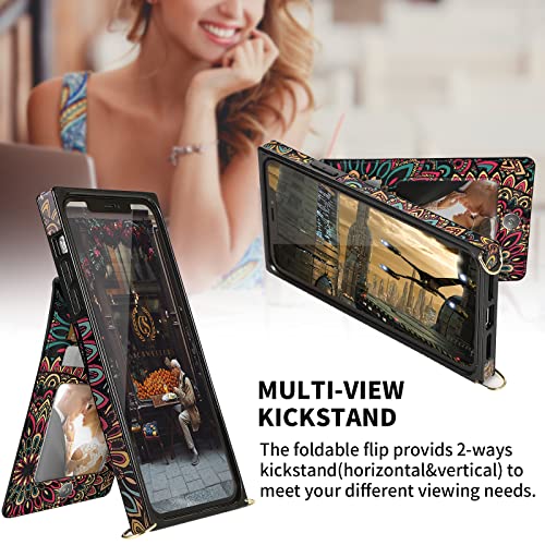 iPhone-11-Case-Crossbody-Wallet-Case-with-Card-Holder-RFID-Blocking-Zipper-Purse-Crossbody-Strap-Magnetic-Closure-Flip-Floral-Leather-Square-Corners-Protective-Cover-Case-for-iPhone-11-Mandala