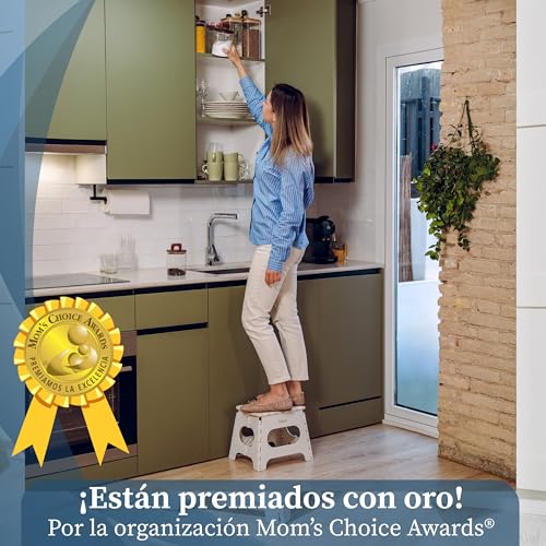 Miniatura 7 de Bisoo Taburete Plegable - 22 Cm - Taburete Baño, Cocina, Autocaravana - Escalon Infantil - Taburete Bajo Para Niños Plegable Y Portatil - Antideslizante, Seguro, Práctico - Soporta Hasta 120kg - Crema