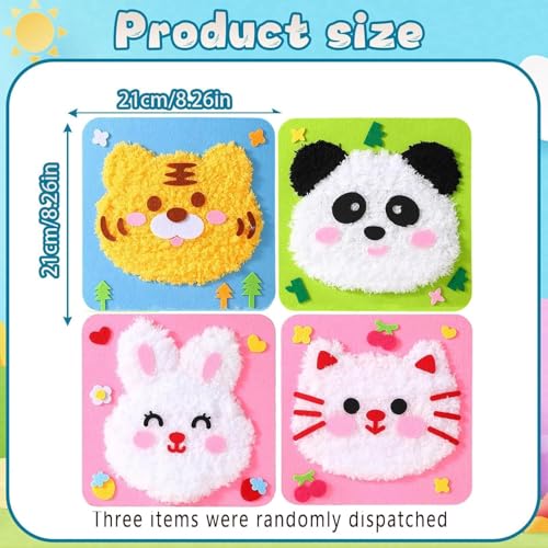 Image of 2Pcs Creative Sewing DIY Fluffy Animal Craft Kit for Kids | Felt Art & Craft Activity Toy | Creative Learning Kit for 4-8 Years | Birthday Gift((DIY Kids Threading Art)