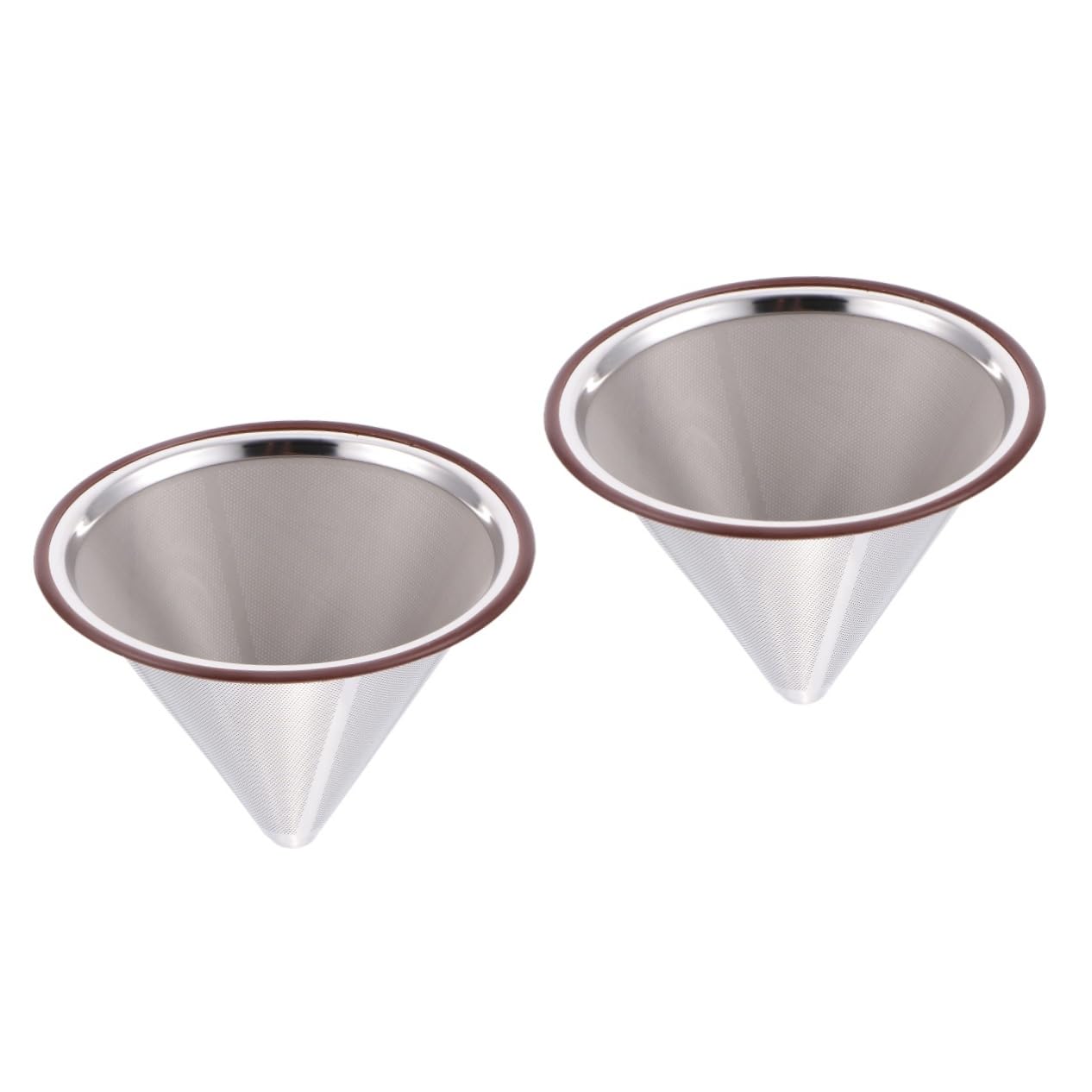 Uonlytech 2pcs Stainless Dripper Dual Coffee Filter Funnel for Easy Brewing Compact Handheld Design for Home and Camping