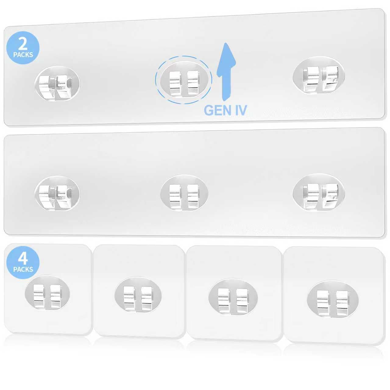 IOMDRWU Elegant Shower Caddy Adhesive Replacement 6 PCS Strong Waterproof Adhesive Hooks and Strips for Shower Shelf and