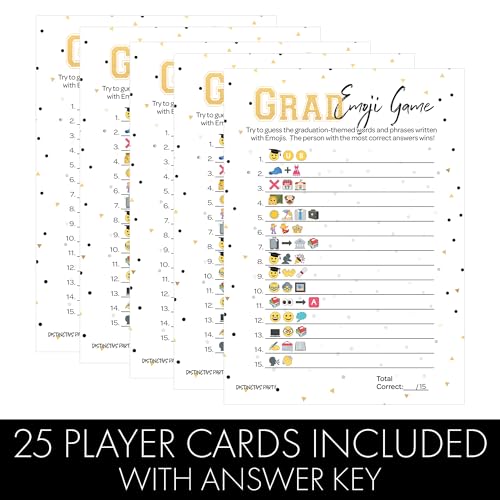 Graduation Emoji Game 25 Cartas 5x7 Pulgadas miniatura 3