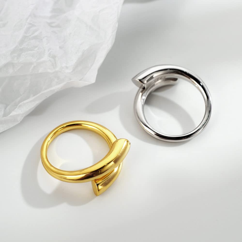 Anello In Argento 925 Da Donna,Anelli Regolabili Per Linee Da Donna Anelli Di Eternità Geometrici Minimalisti In Argento Sterling 925 Anelli Di Fidanzamento Placcati In Oro Anelli Di Promessa Per R