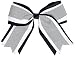 Jumbo 3 Color Hair Bow Metallic Silver