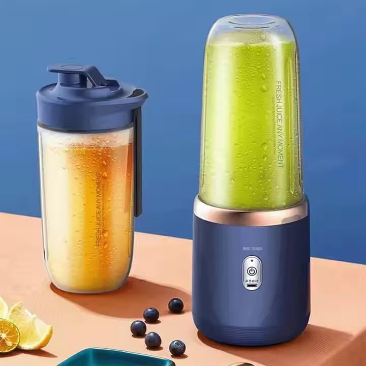 Image of Portable Blender Electric Juicers Fruit Mixers USB Rechargeable Smoothie Mini Personal Juicer 6 Blades 3Gears with 1500 mAh Rechargeable Battery