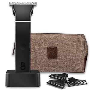 The Beard Club Groin & Body Hair Trimmer for Men & Travel Bag – Ceramic Blade Pubic Hair Trimmer, Man Electric Waterproof Cordless USB Rechargeable No Nick Ball Shaver & Body Groomer