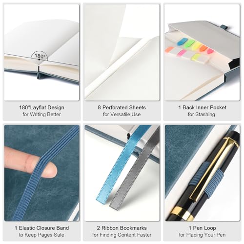 Image of 5 Pack Blank Journal, Hardcover Sketchbook, 320 Pages Blank Notebook, A5