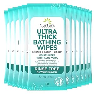 Ultra-Thick Rinse Free Bathing Wipe...