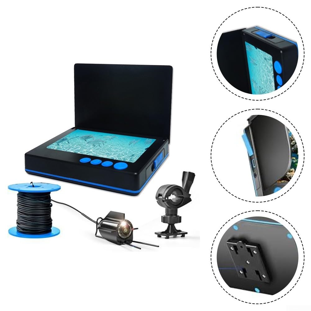 Cámara de pesca subacuática, pantalla IPS de 5 pulgadas, buscador de peces, cámara de pesca subacuática, para río de hielo y barco, para entusiastas de la pesca