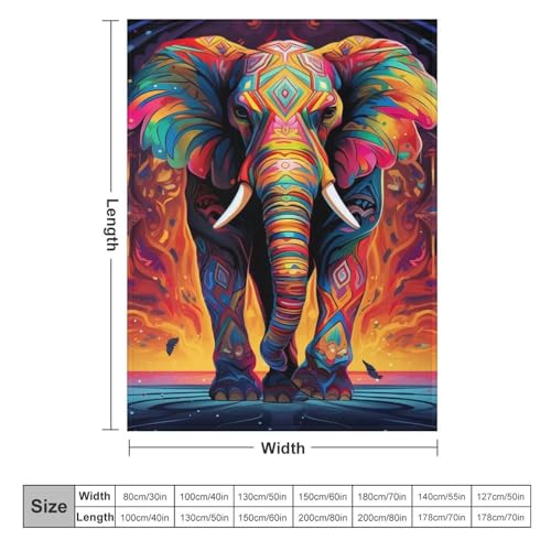 Plaid polaire motif éléphant 150x200cm couverture flanelle toutes saisons - 6