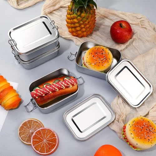 Bento Box zestaw pojemników na lunch i przekąski, wielokrotnego użytku, nadaje się do mycia w zmywarce, 4 sztuki
