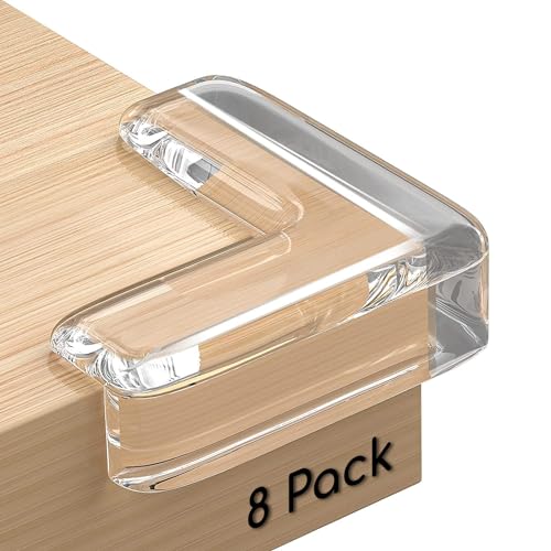Image of BabyPro Silicone Corner Guard with Strong Adhesive, Set of 8 | for Furniture Protection, BPA Free Non Toxic, for Bed & Table Corners