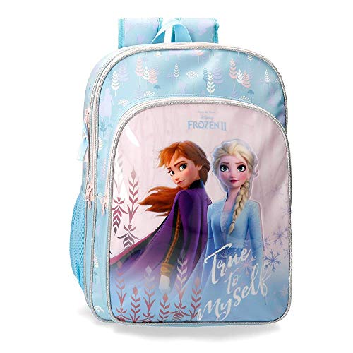 Disney Mochila Escolar Frozen True to Myself 42 cm Adaptable a Carro  Azul