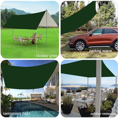 Voile d'ombrage rectangulaire 1.4x2.6 m vert foncé imperméable - 3