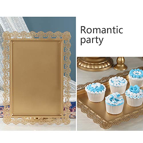 Set Of 5 Pieces Cake Stands Iron Cupcake Holder Fruits Dessert Display Plate Serving Tray For Baby Shower Wedding Birthday Party Celebration Home Decor (Gold) #TOP3