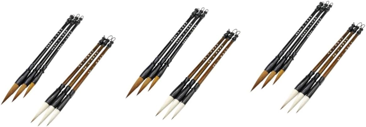 NUOBESTY 18pcs Quality Wolf Hair Calligraphy Brush for Chinese Writing Sumi Drawing Kanji Japanese Art