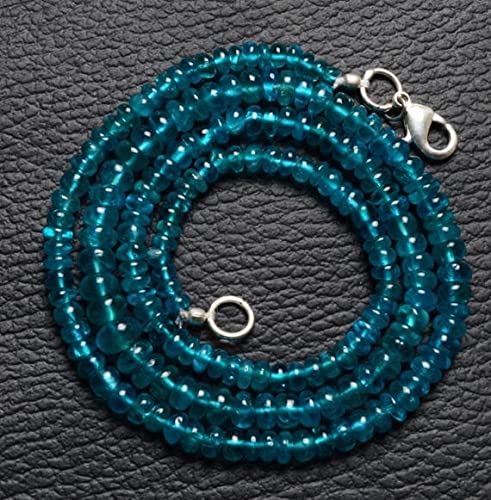 Apatite bleue perles rondelles lisses LKBEADS pour la création de bijoux artisanaux de 45 cm