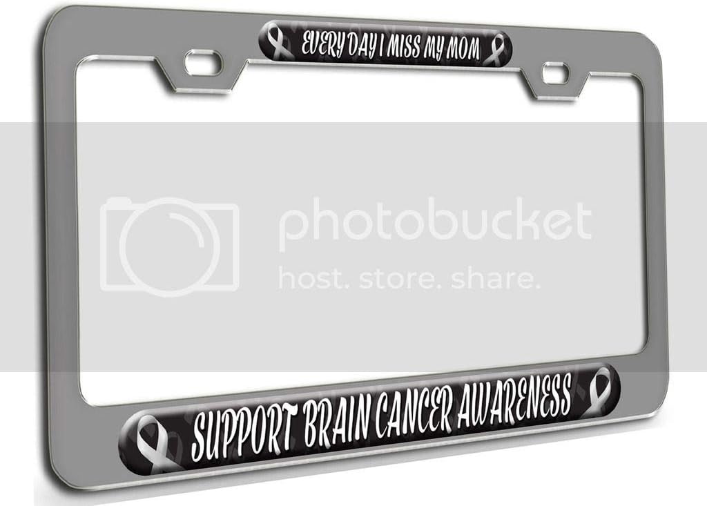 Makoroni - Every Day I Miss My MOM Support Brain Cancer Awareness Brain Cancer Awareness Ch 3D Metal License Plate Frame Auto SUV Truck Tag Holder, #p57