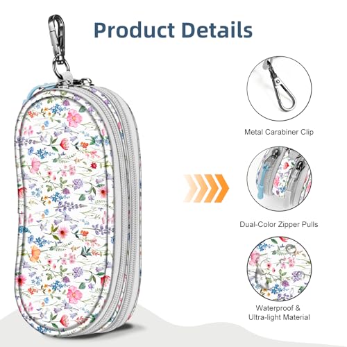 Image of FINTIE Double Sunglasses Case, Soft Portable Eyeglasses Pouch with Carabiner Clip, Dual Zipper Compartments for Men Women
