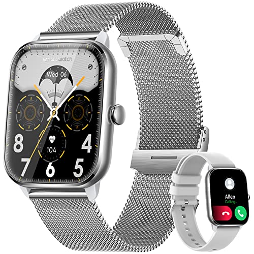 Smartwatch Hombre con Llamada Bluetooth 1.9” Pulsera Actividad Reloj Inteligente Hombre 100+ Modos de Deportes Frecuencia Cardiaca Monitor De Sueño Podómetro Caloría para iPhone Xiaomi Samsung Huawei Cover