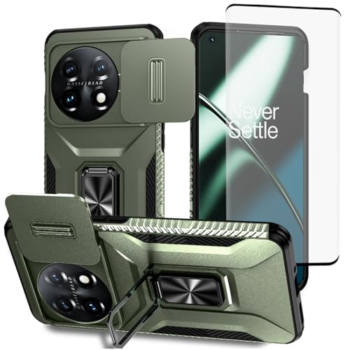 Coque OnePlus 11 5G antichoc avec protège-écran verre trempé et cache caméra